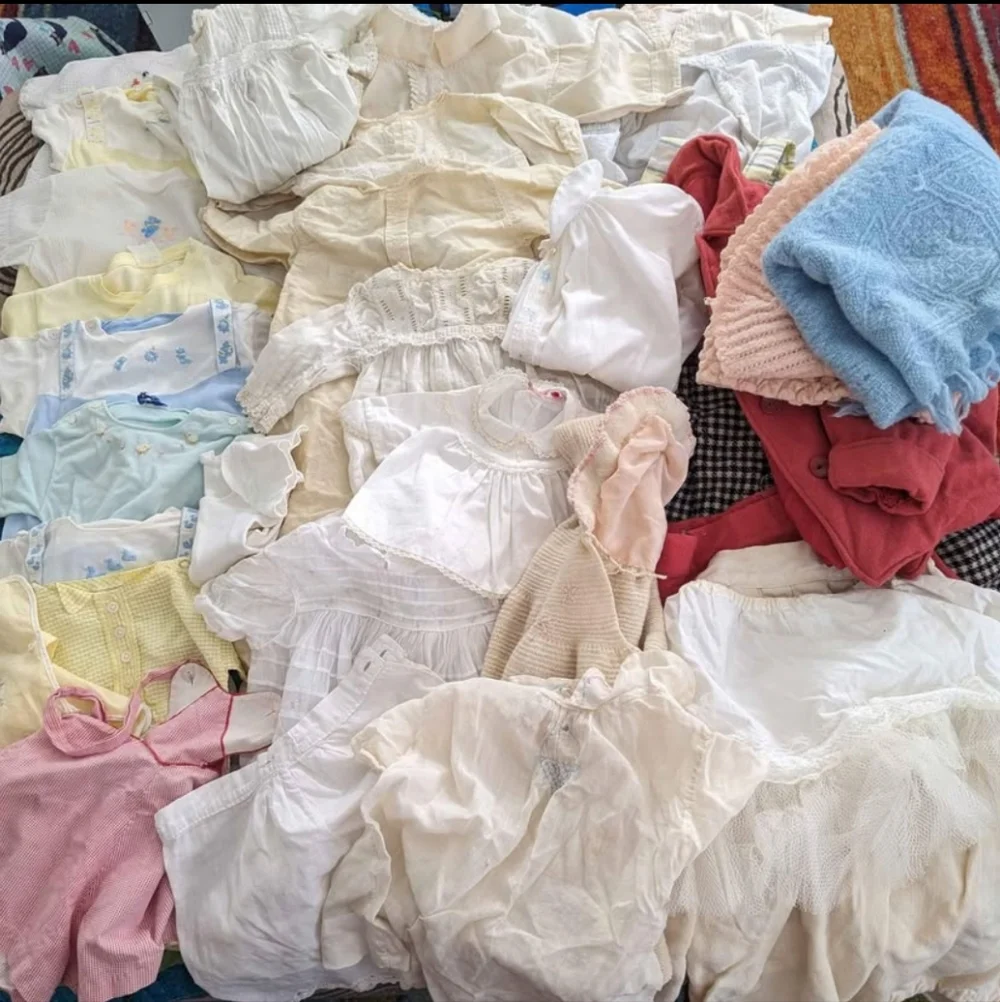Antique Vintage baby/ toddler/kids clothes‎ and blankets